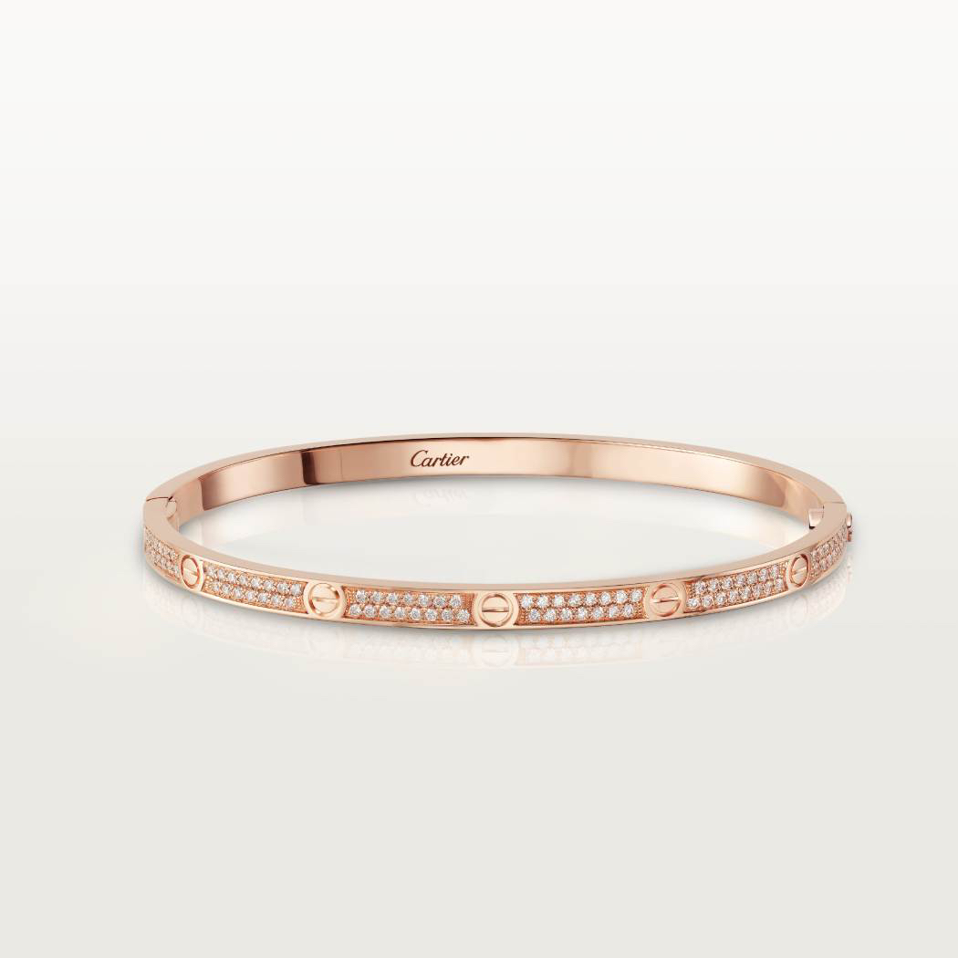 99新 Cartier/卡地亚 23年大全套闲置窄版玫瑰金满天星18码手镯