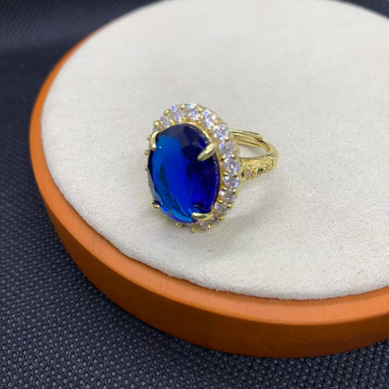 【火火珠宝推荐】馆藏轻奢海洋蓝戒指JZ0005