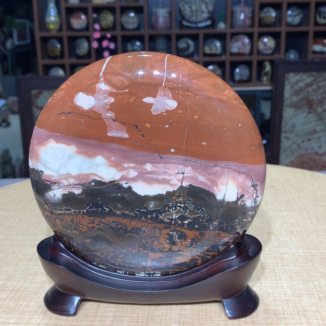 紫砂，广西国画石摆件，收藏观赏