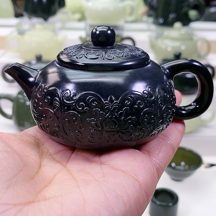 未镶嵌和田玉挂件茶壶120m l