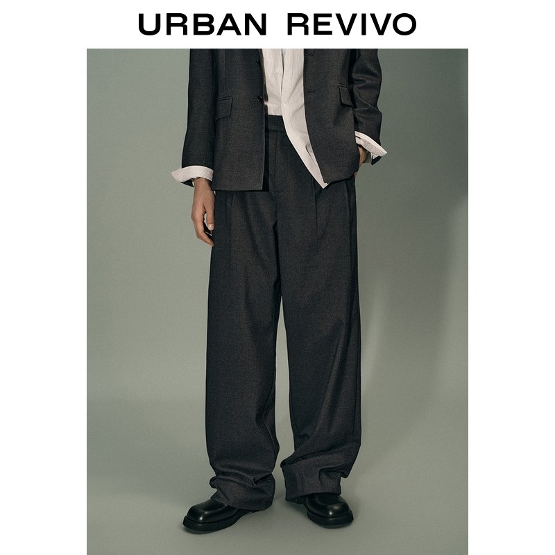 【Urban都市系列】UR2026春季新款男装扣带捏褶西裤UMU660004