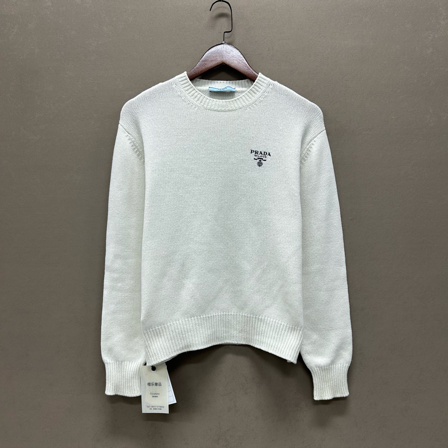 99新 Prada/普拉达 山羊绒圆领针织毛衣 36码 ys000707