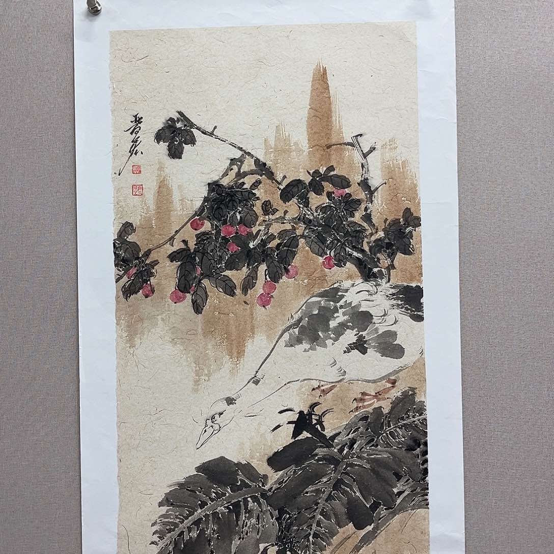 国画艺术家真人手绘