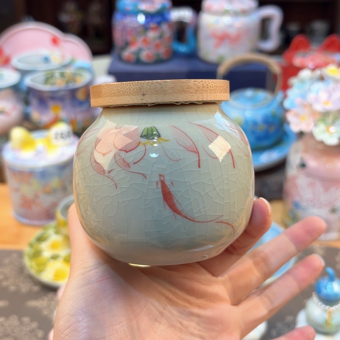 景德镇手绘高温釉下彩陶瓷茶具