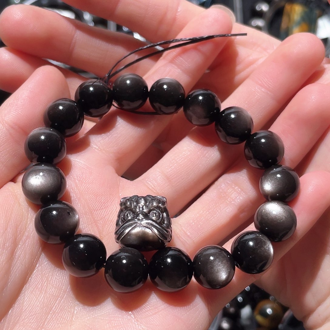 黑曜岩手链未镶嵌磊*