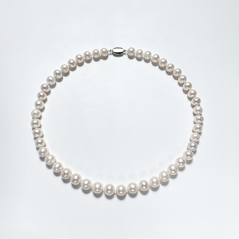 【胖哥专享】银925 淡水无核白珠珍珠9-10mm PG44
