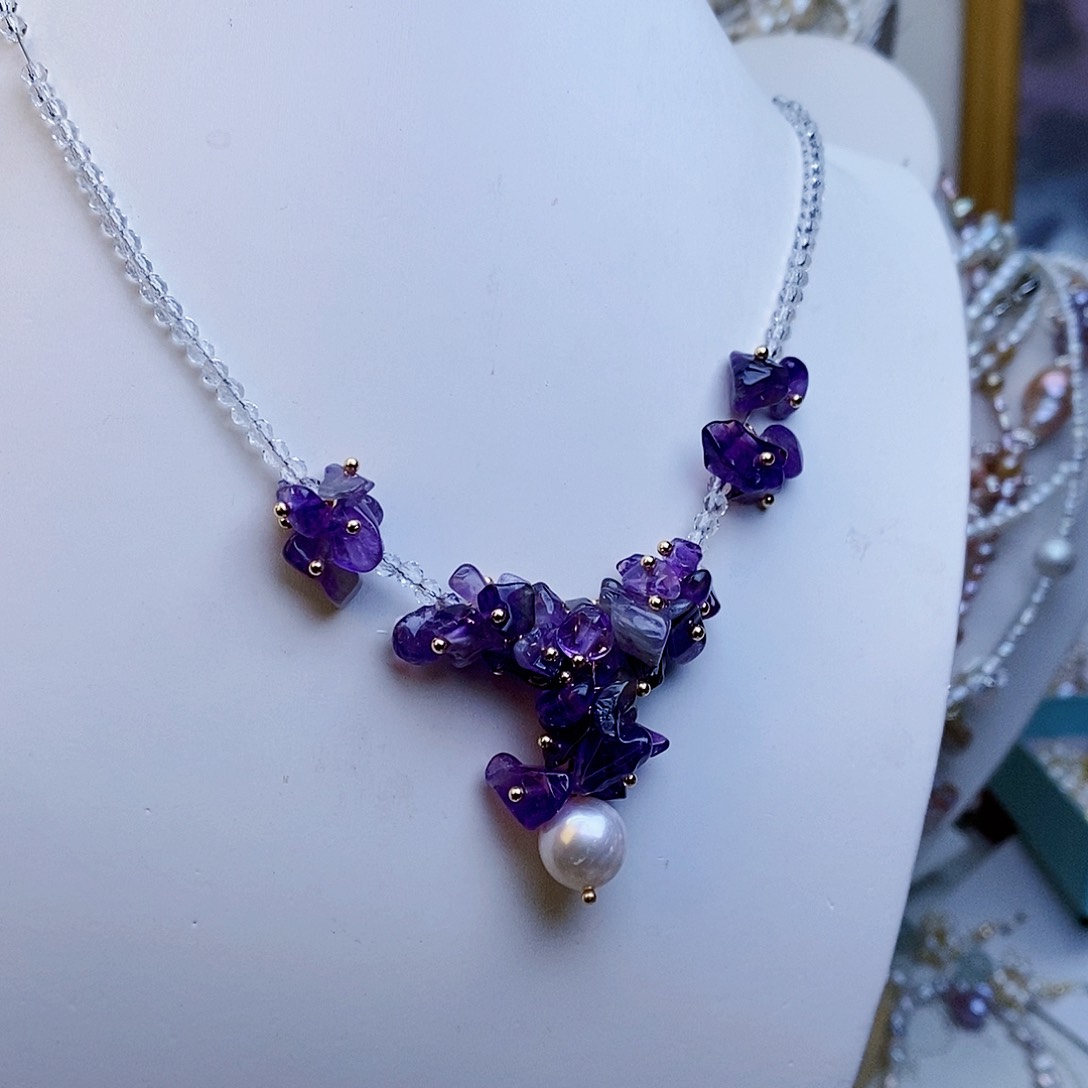 淡水珍珠颈饰银S925镶嵌