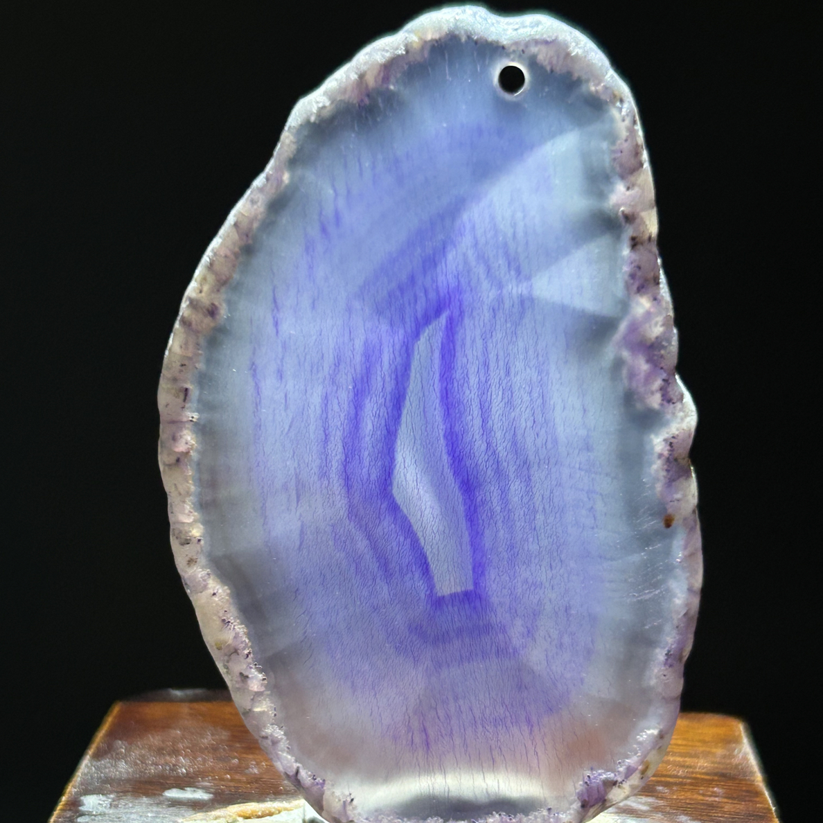 天然巴西玛瑙原石切片吊坠紫罗兰毛衣链4851尺寸66/42/6mm