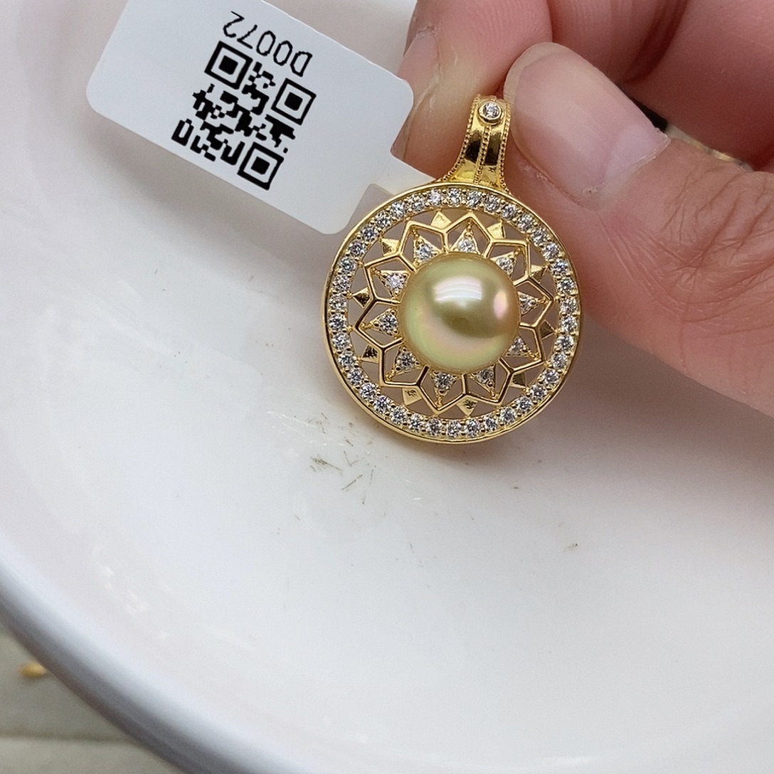 银S925镶嵌吊坠(不含链)海水珍珠@@D0072