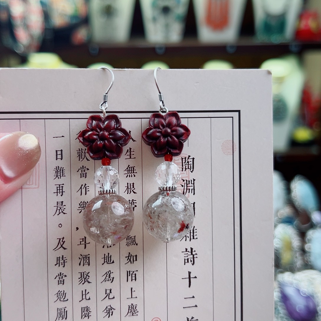 水晶耳饰未镶嵌耳环