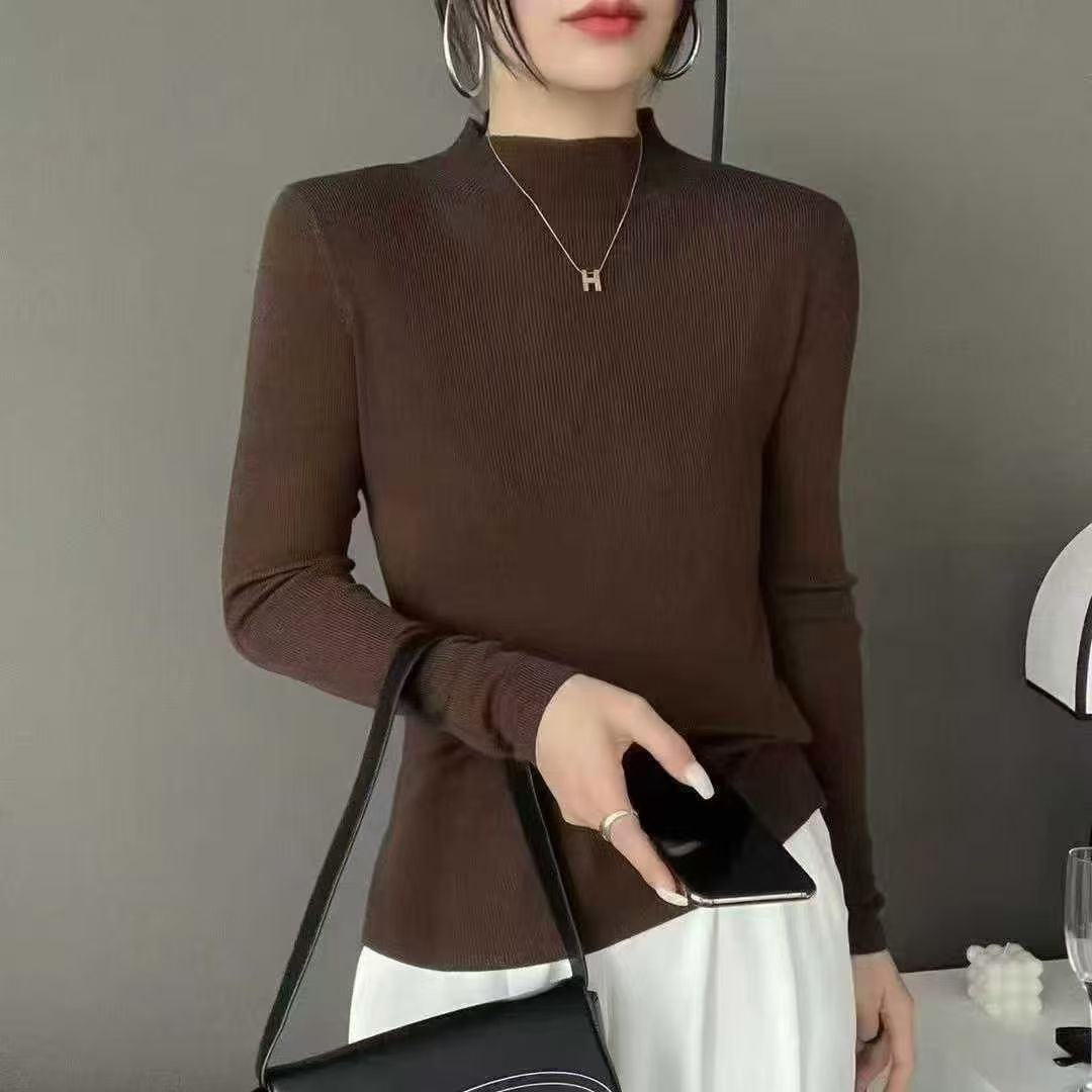 【宠粉浮利】秋冬百搭毛衣纯色半高领万能打底衫内搭长袖女款羊毛衫