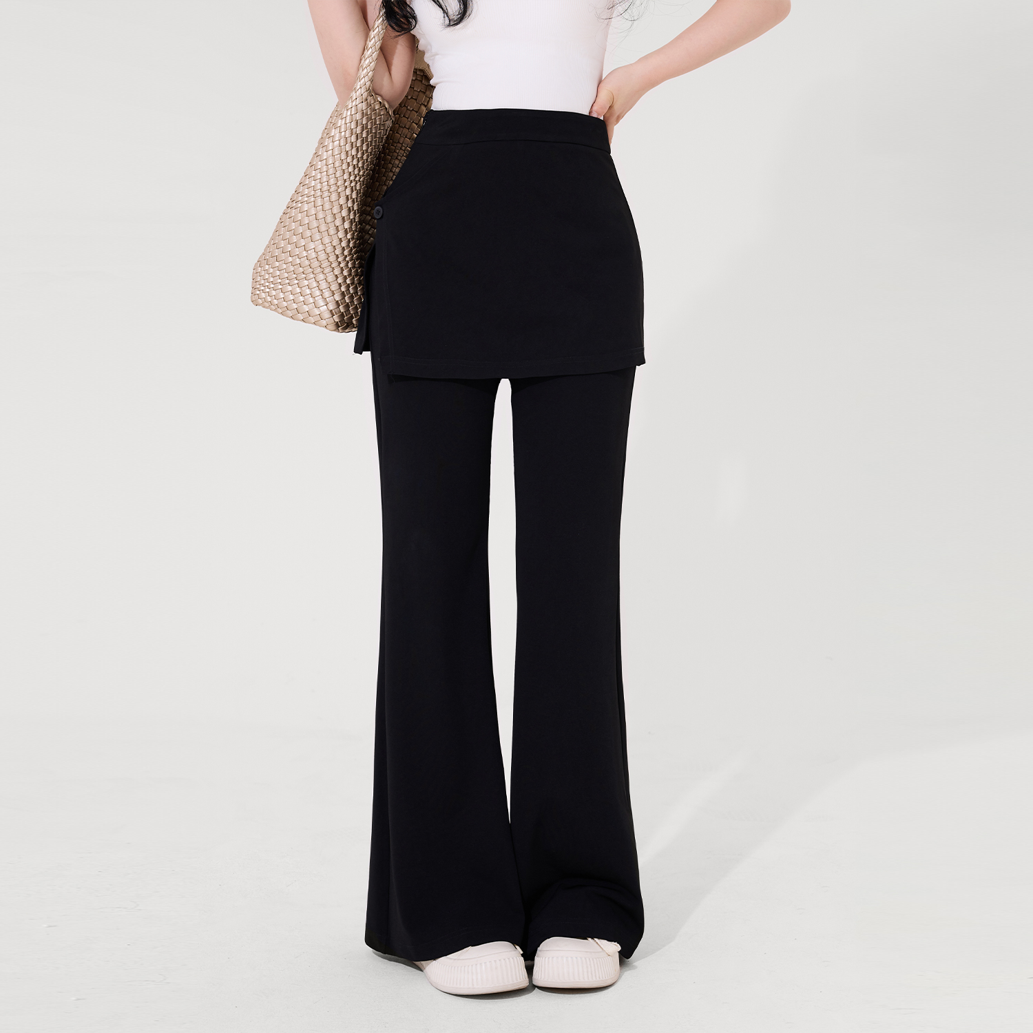 【叠穿天菜】蛋妹观与大码女装微胖短裙叠加假两件休闲裤DM32185