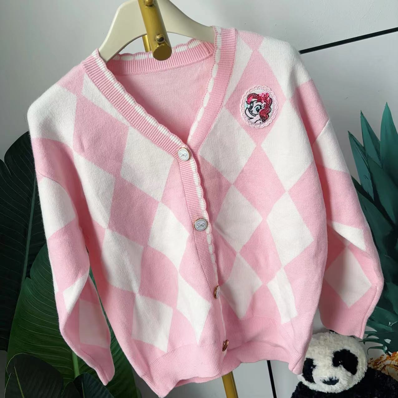 大庆仓 货号 PJSG1046103女童韩版时尚毛衣外套 (库位P8-15) 赛4