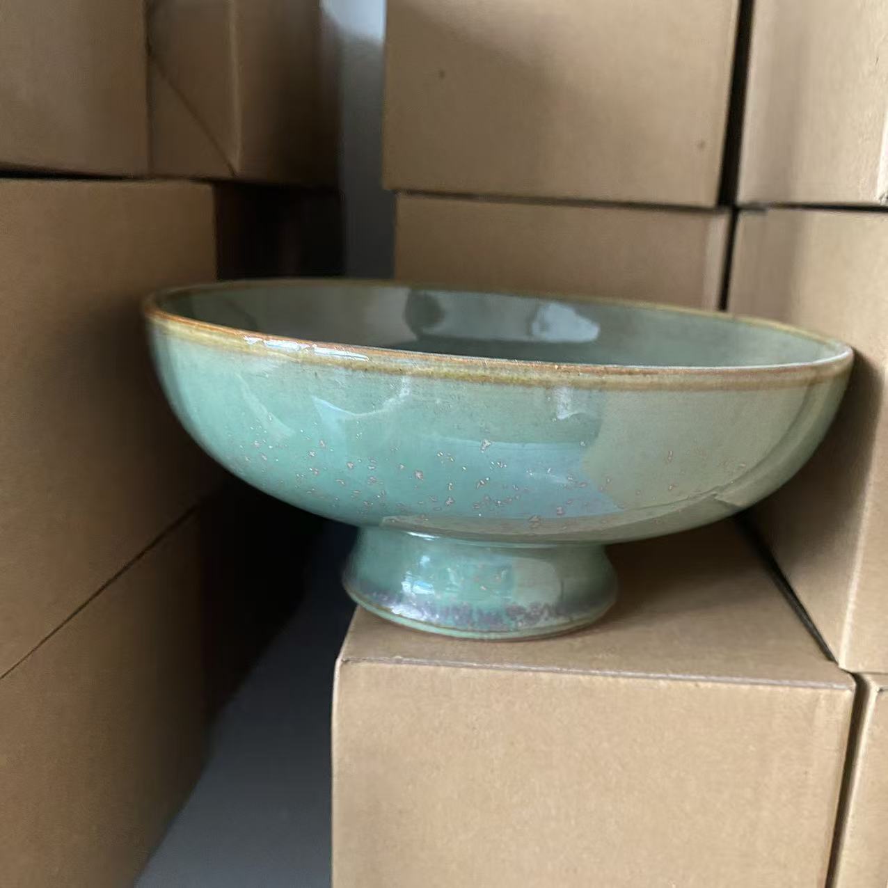 亮绿釉中高足 16cm *6.5cm LXP202