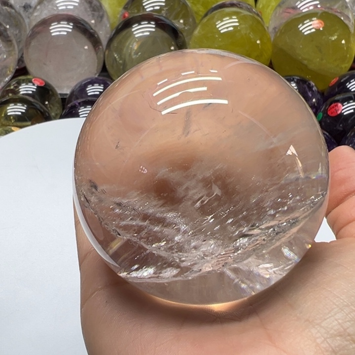 未镶嵌珠宝半成品水晶MM白水晶球C3534