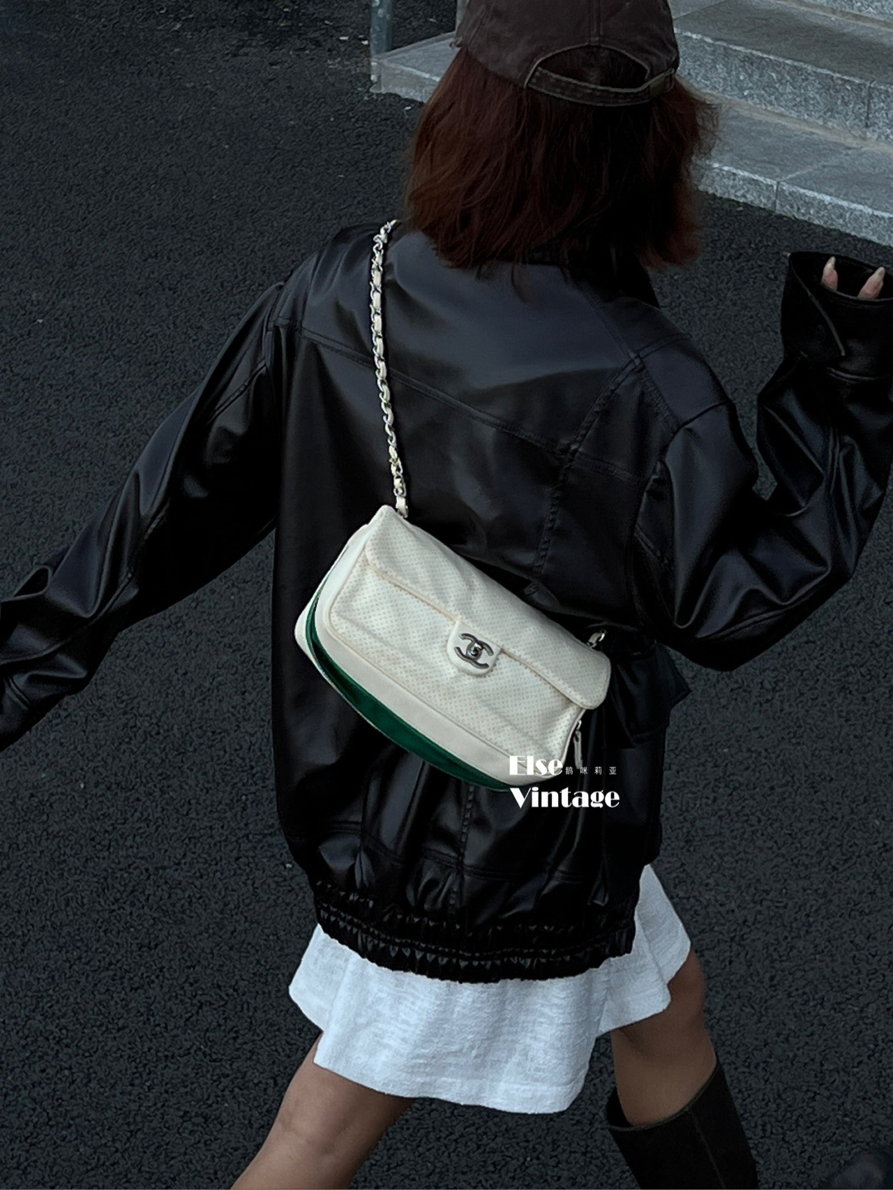 95新 Chanel/香奈儿 Chanel 奶白拓展拉链cf单肩包