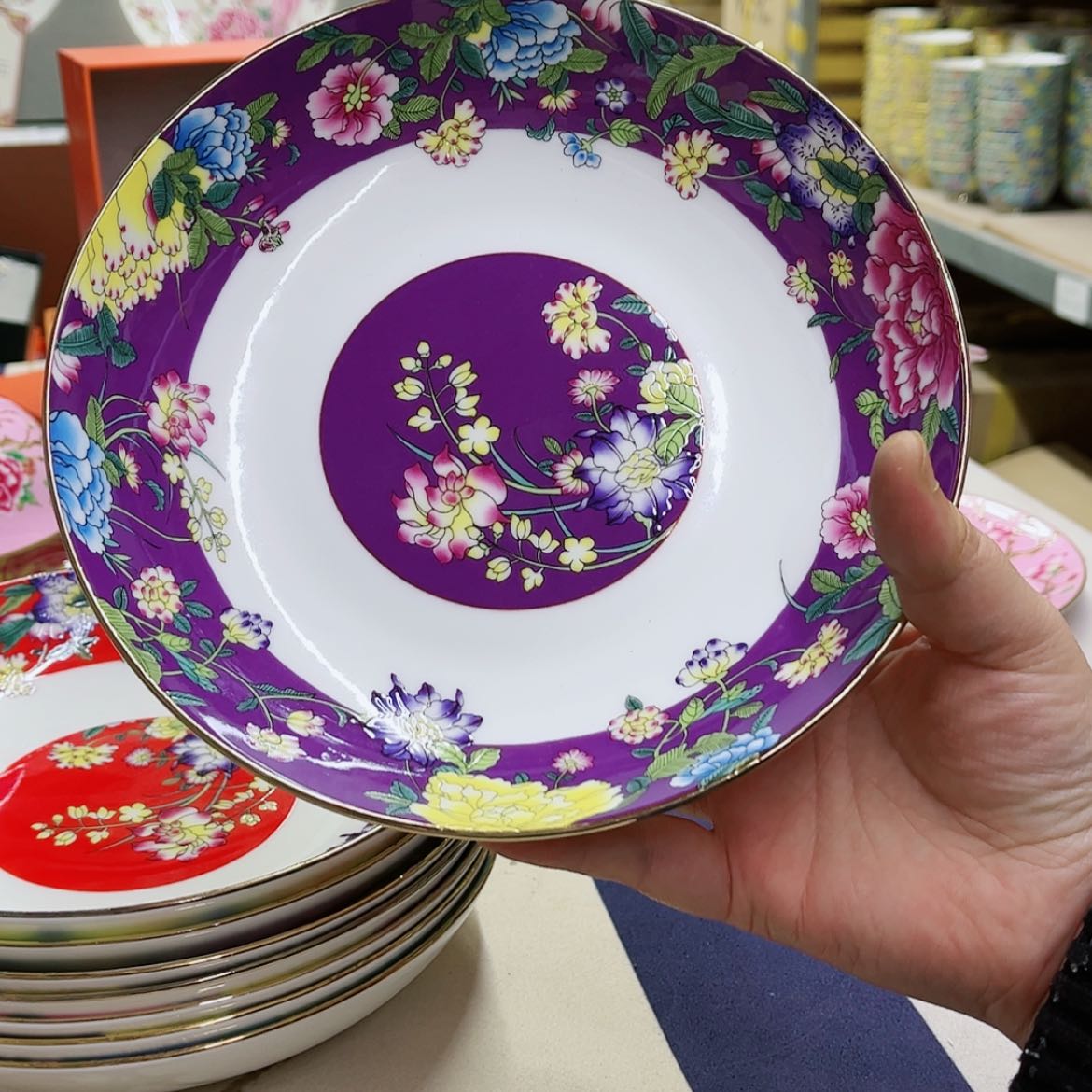 【闪购商品】骨瓷8英寸6深紫。。。一