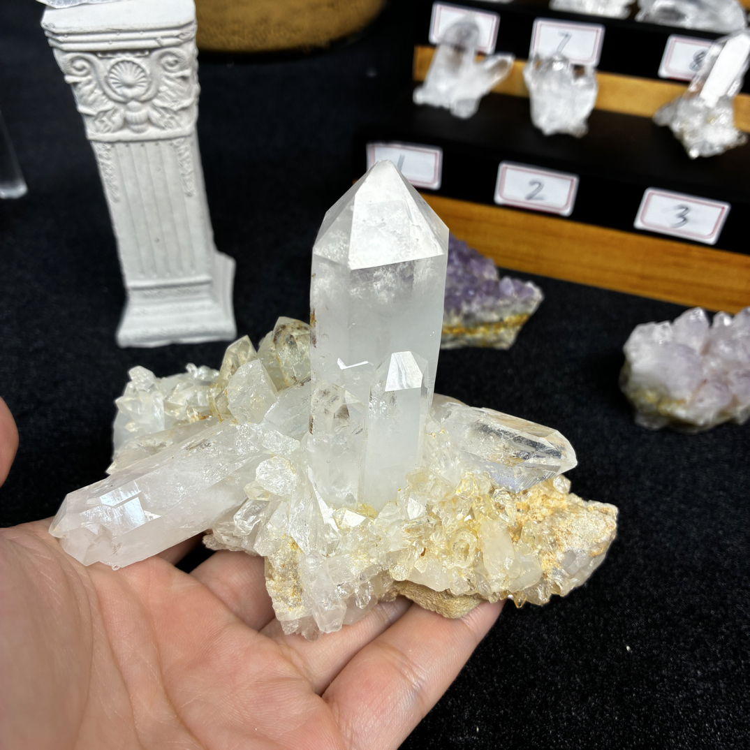 白水晶晶簇原石装饰消磁摆件