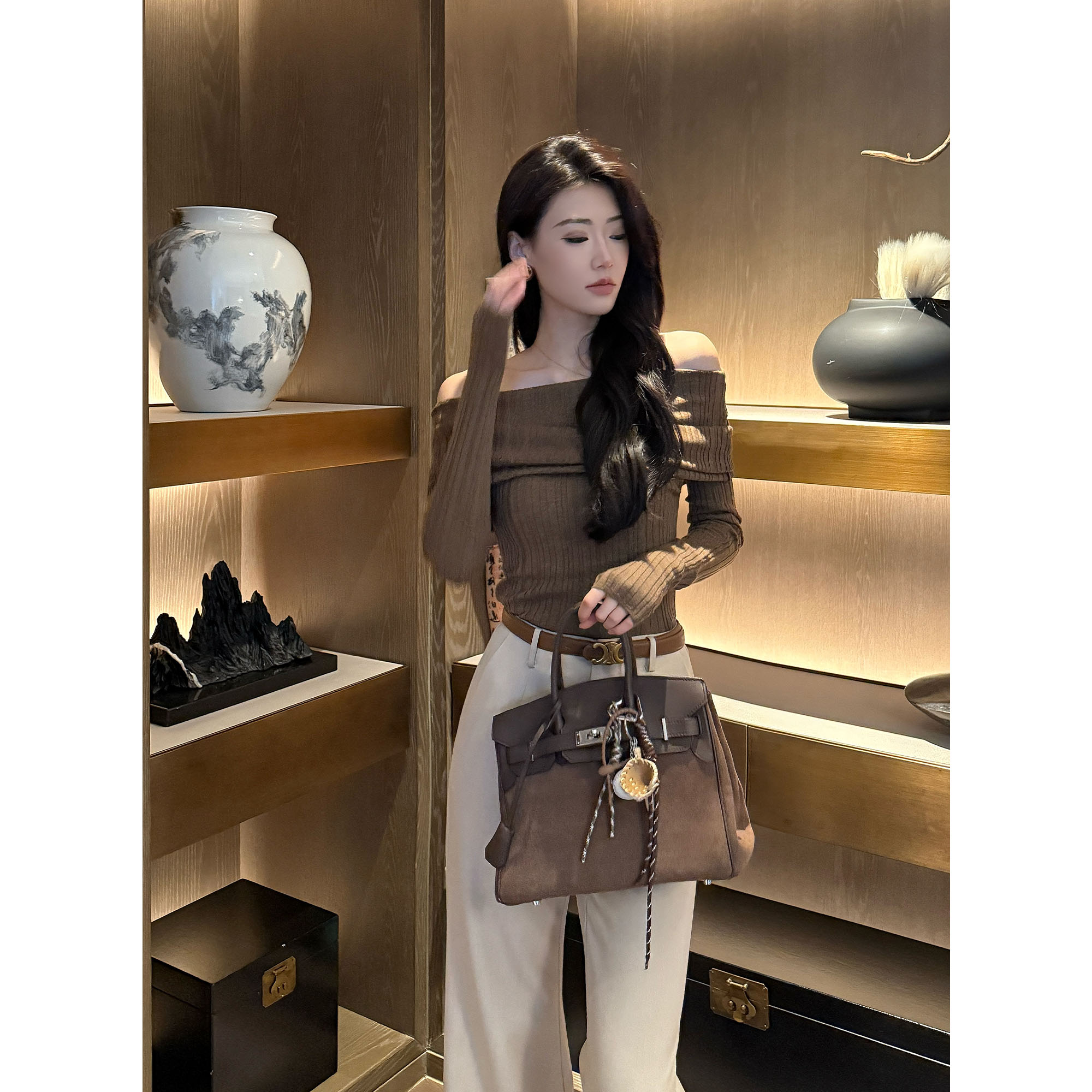 JIJINQI秋款针织显瘦气质时尚百搭两件套打底上衣女  JD01SMPT851