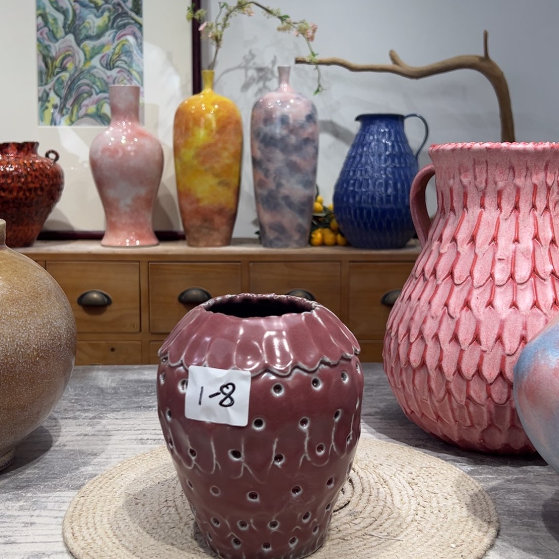 摆件陶瓷花瓶高16口7