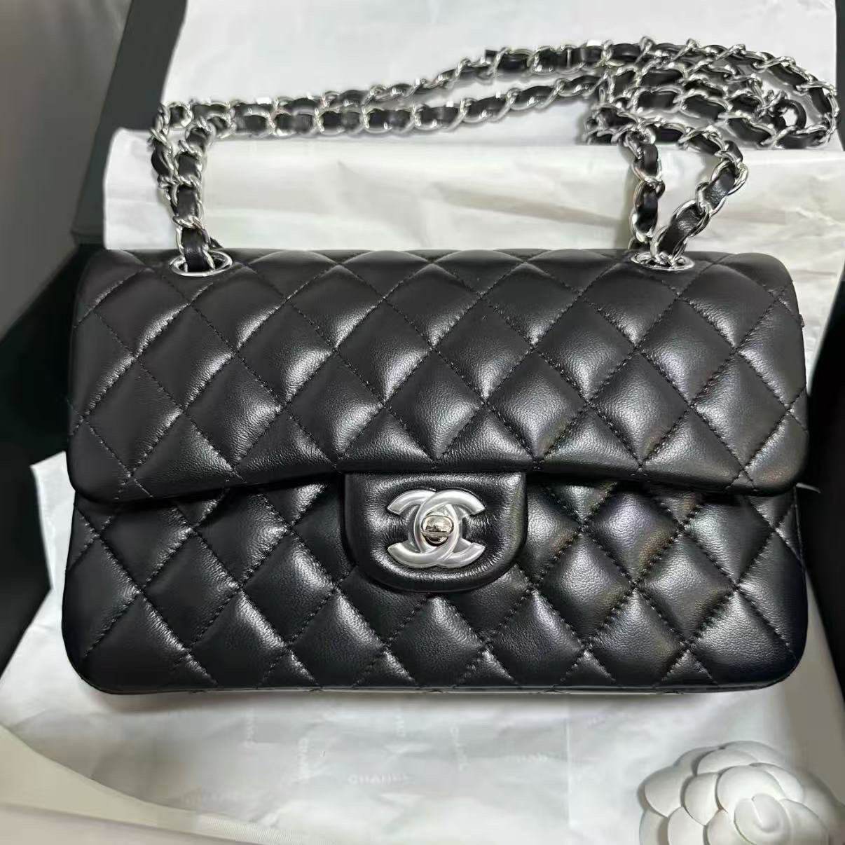 未使用 Chanel/香奈儿 任意门奢品/香奈儿23年芯片cf黑银jumbo包