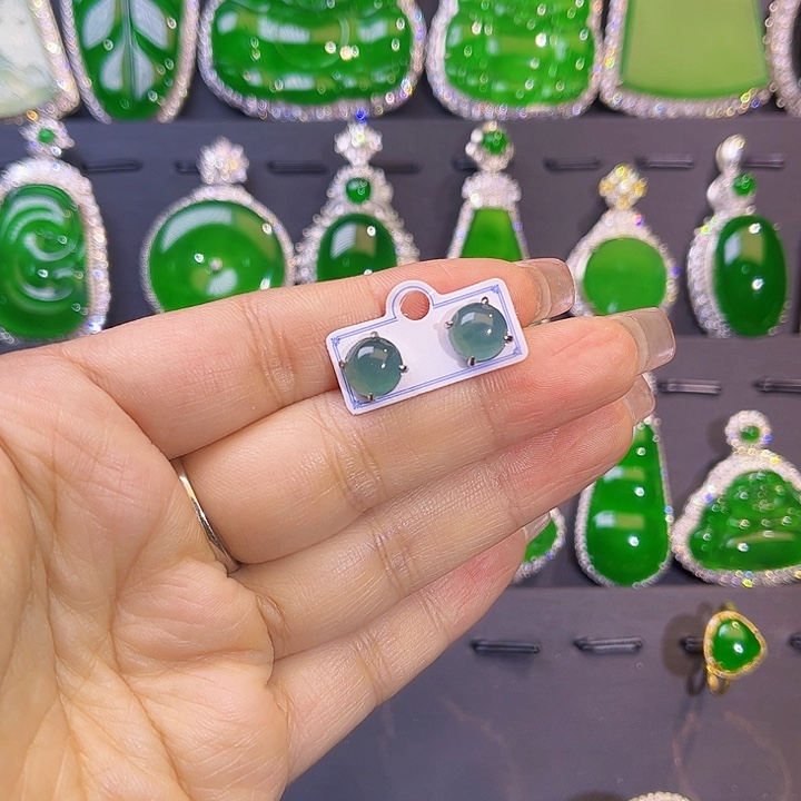 翡翠耳饰未镶嵌耳钉