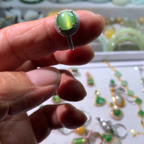 颈饰银S925镶嵌和田玉