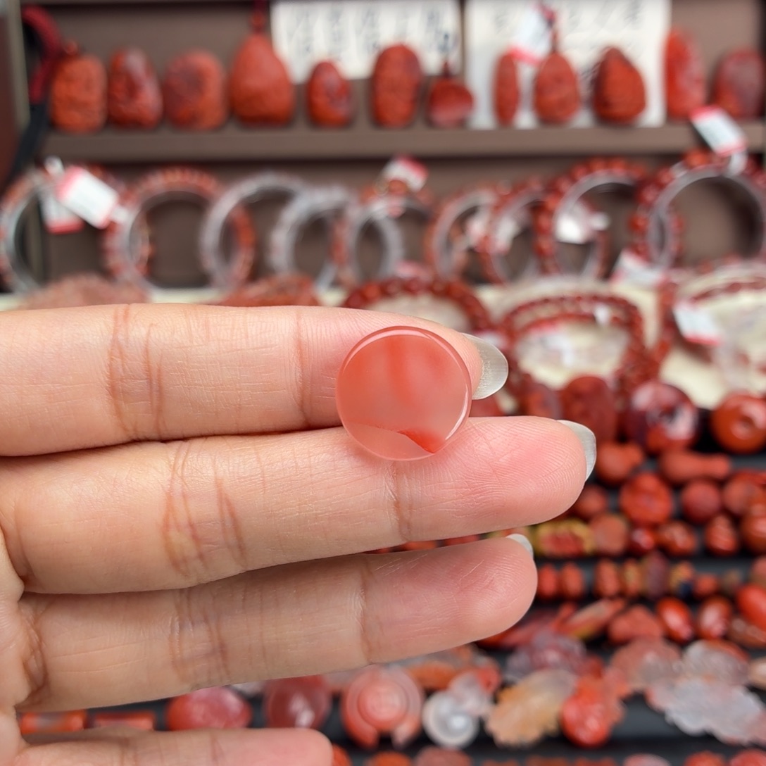 南红玛瑙未镶嵌颈饰圆牌16+