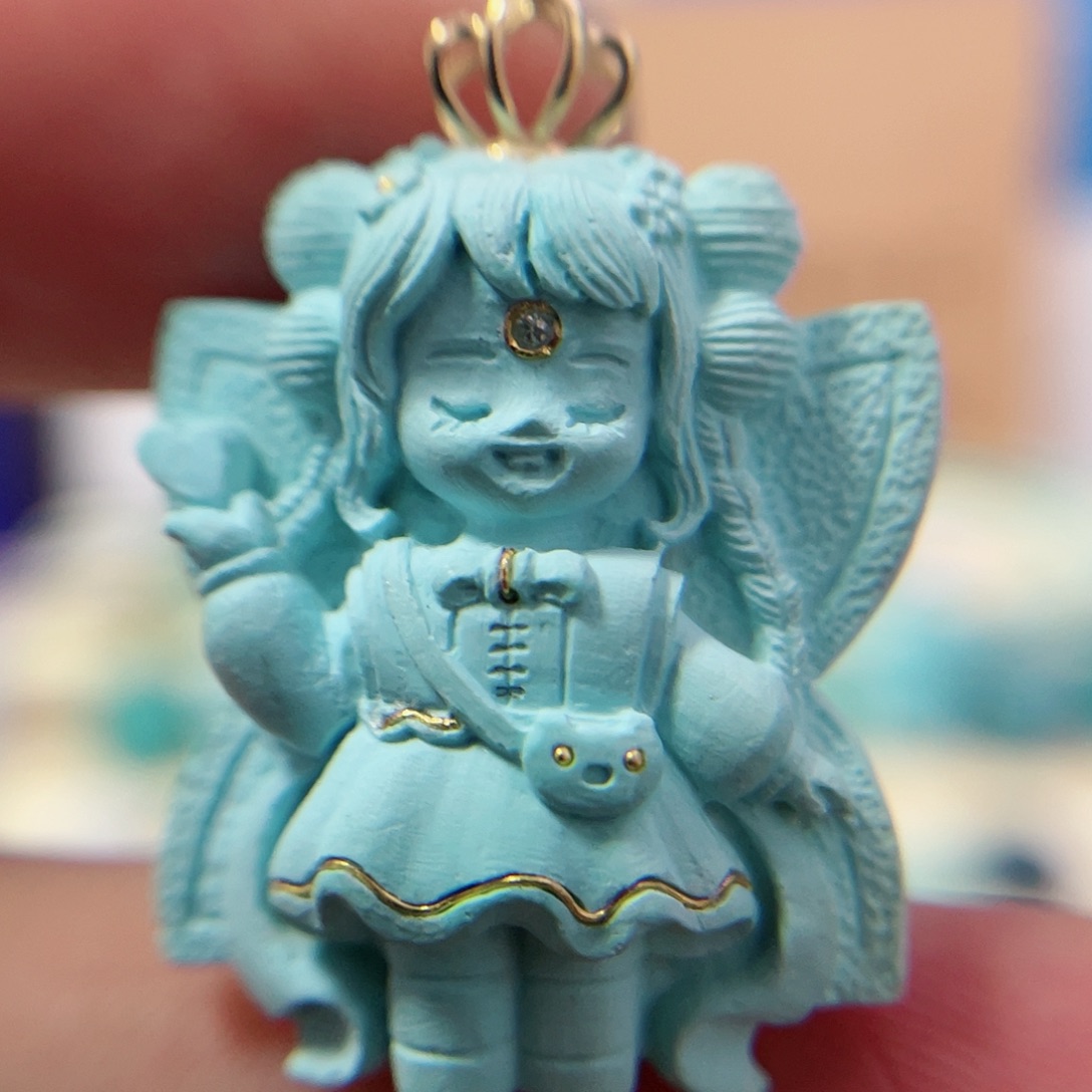 绿松石珠宝奇石18K金镶嵌