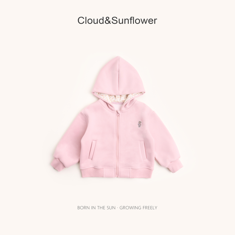 【云朵小葵】女童冬季新款纯色小熊休闲百搭外套1114708