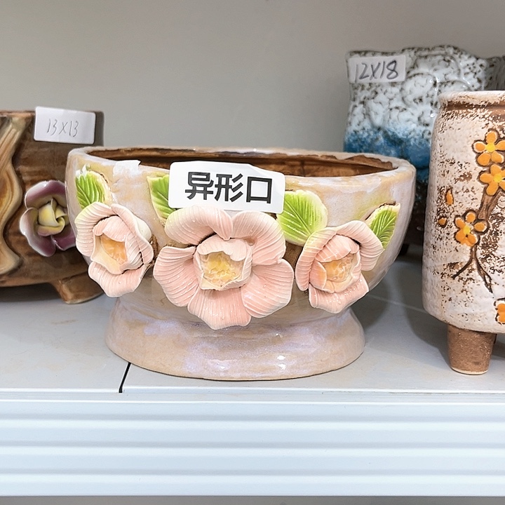 紫砂花盆粗陶材质多肉花盆