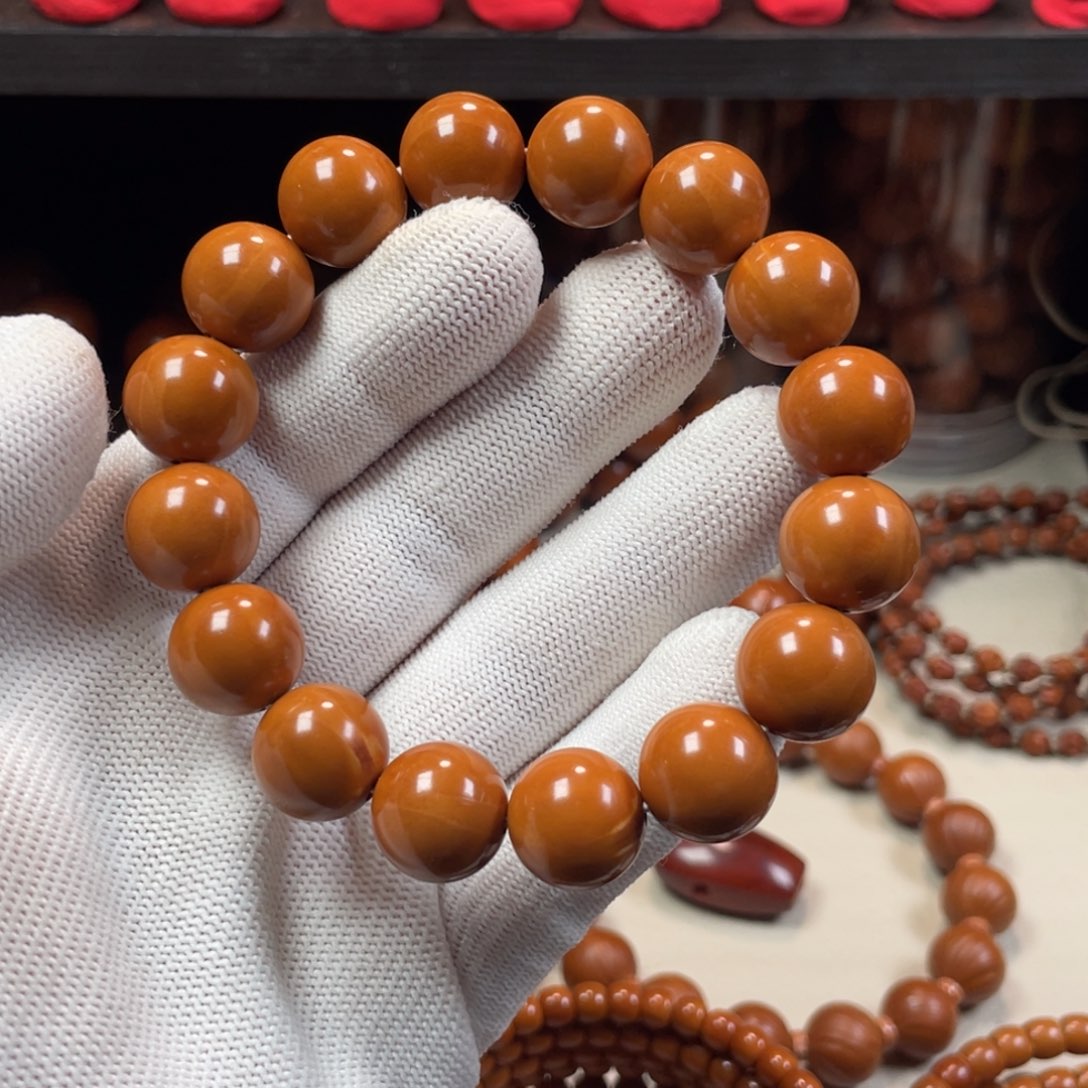 橄榄核手串/手链1.4小孔暴力归圆水晶核