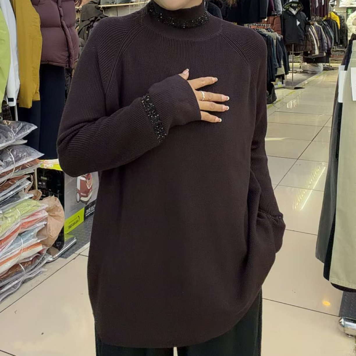 新冬季纯色针织衫半高领修身上衣百搭666