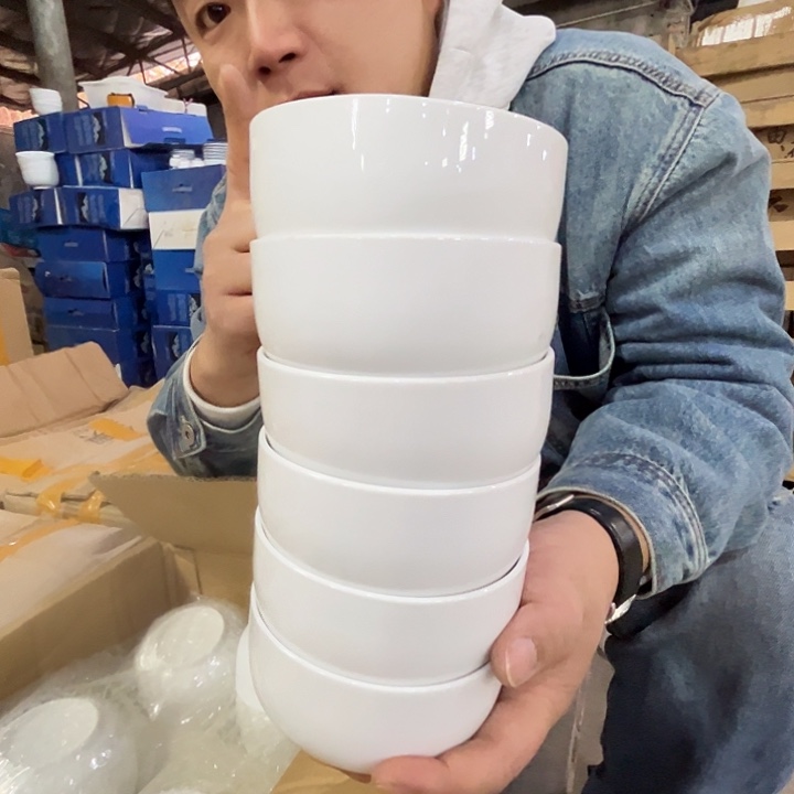 瓷片景德镇陶瓷滑石子4.5寸罗汉碗6只