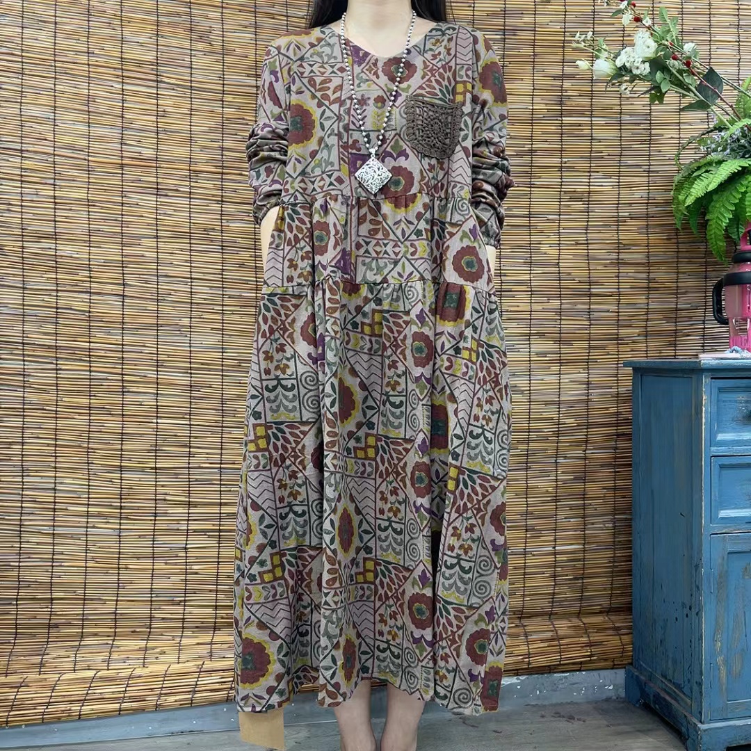 5776新款秋季洋气时尚减龄气质优雅连衣裙QZ