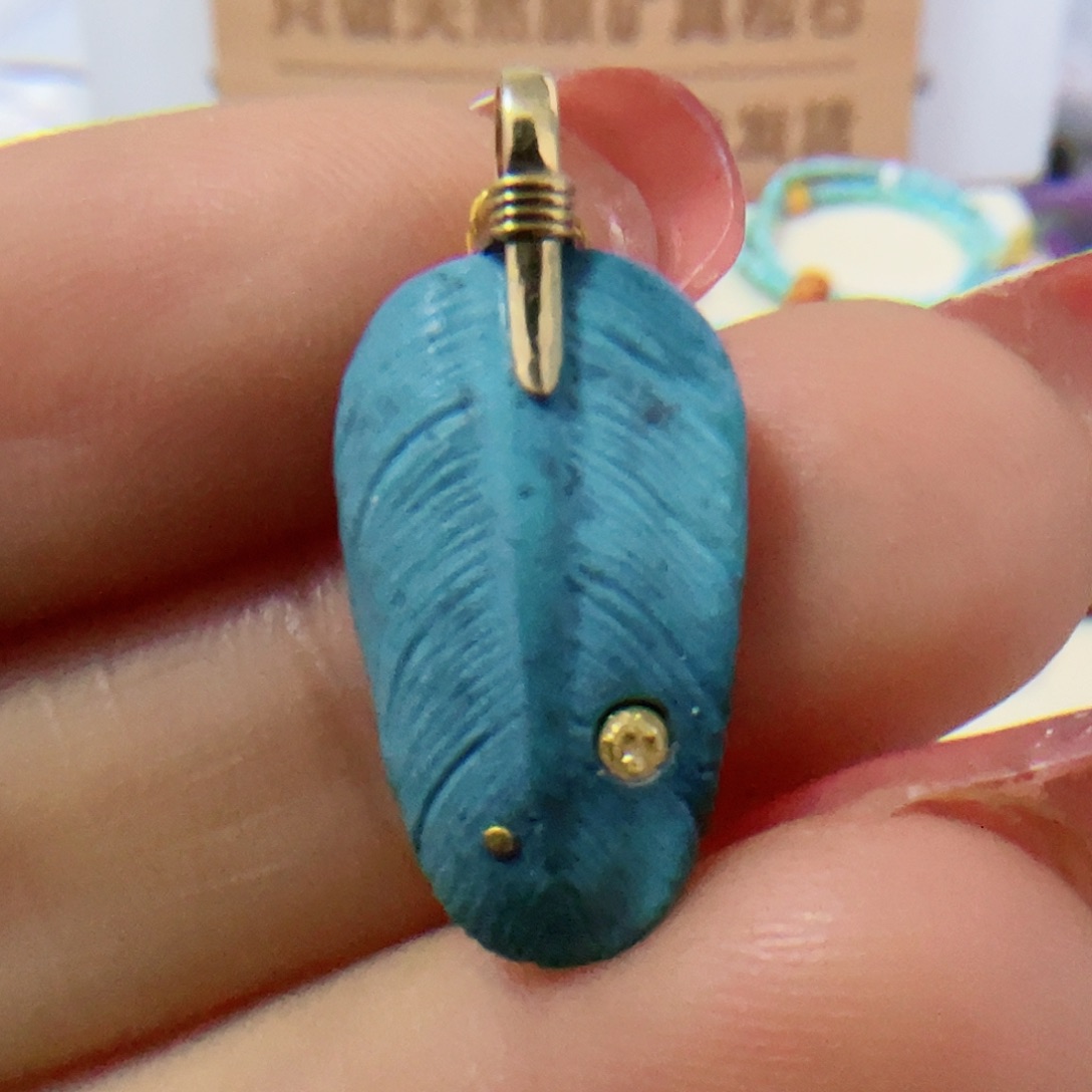 绿松石珠宝奇石18K金镶嵌