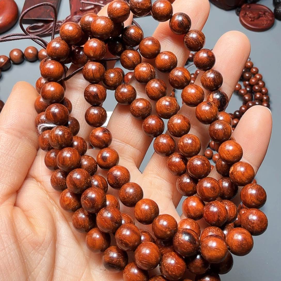 小叶紫檀手串/手链0.8瑕疵珠原滋原味