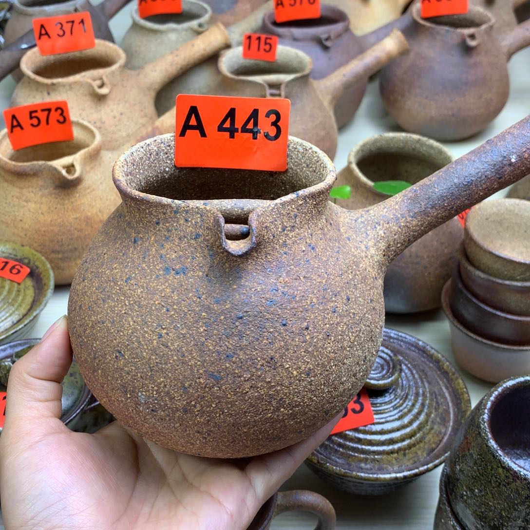 谷*子柴烧粗陶烤茶罐800毫升左右