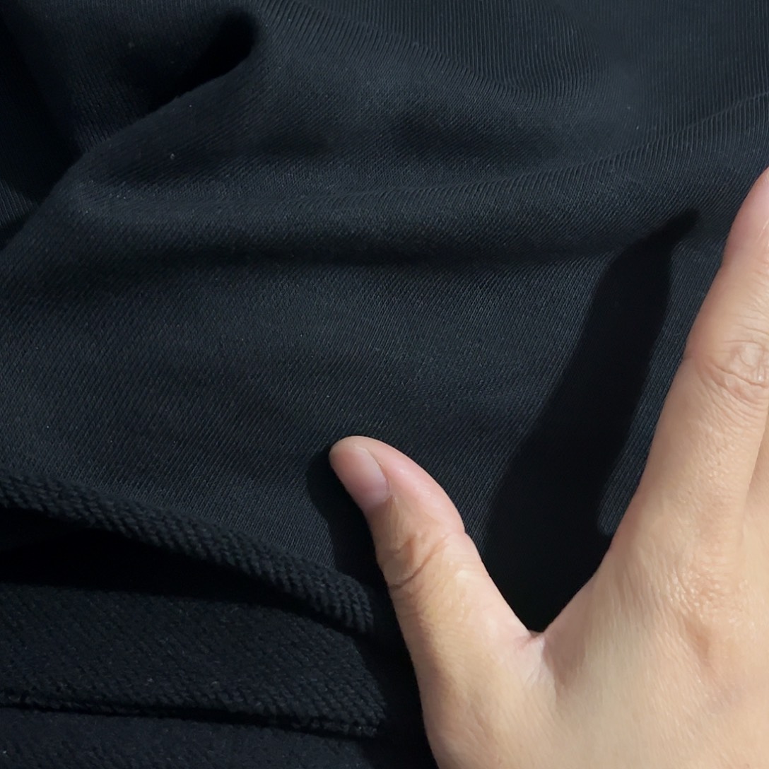 黑色纯棉毛圈拉绒1.8×2米长带螺纹