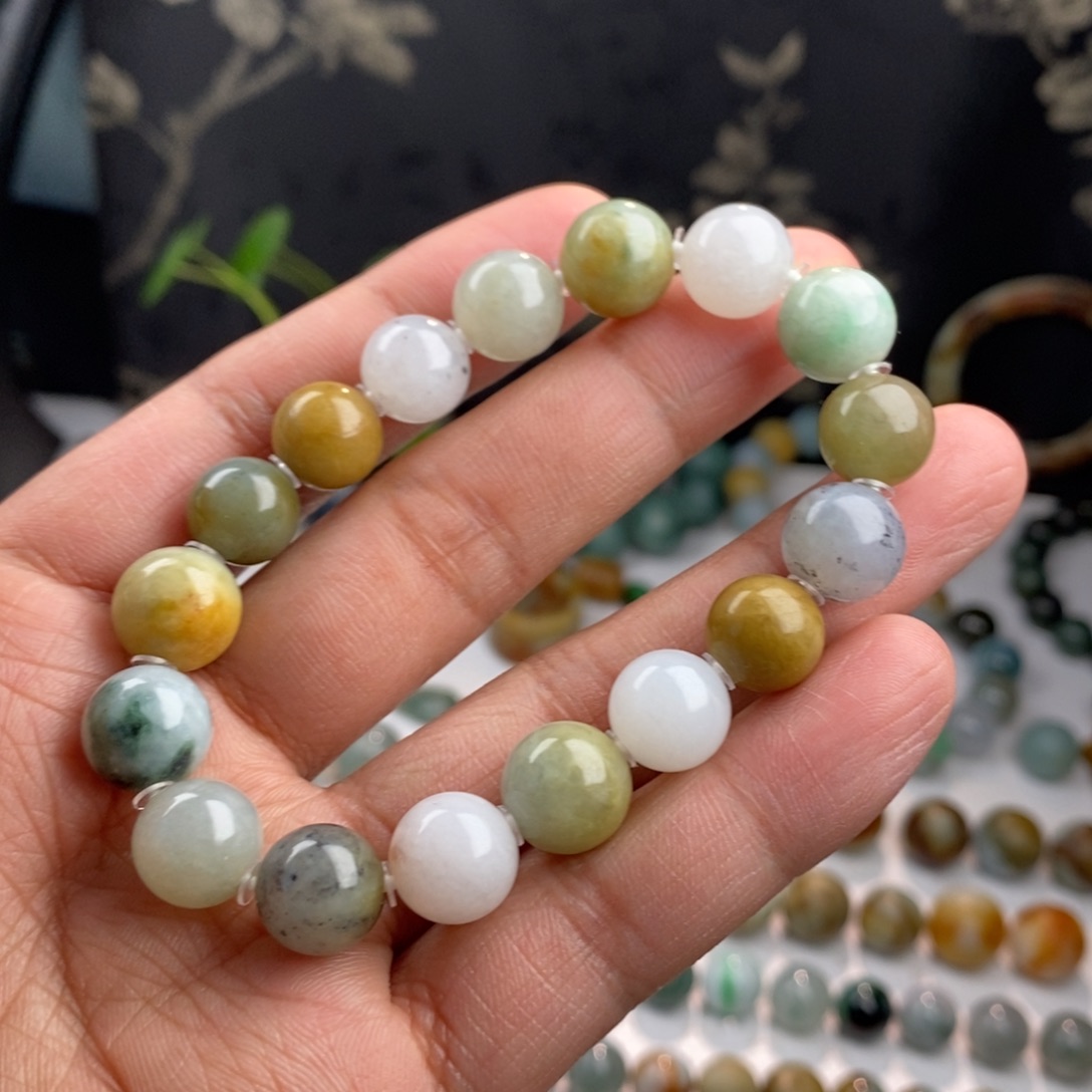 翡翠未镶嵌手链珠子