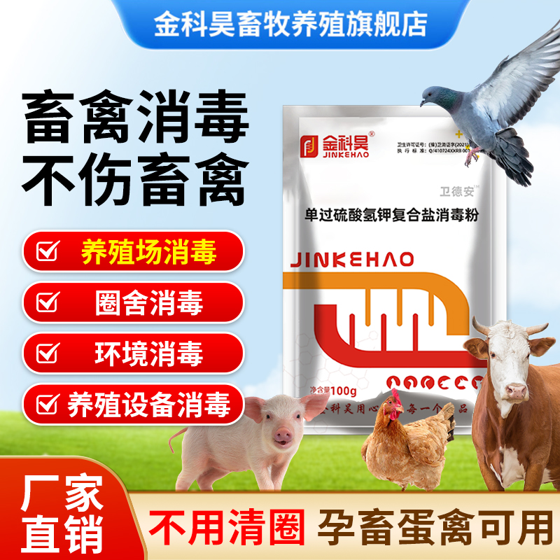 金科昊 55%过硫酸氢钾消毒粉养殖场带畜消毒猪圈鸡牛羊狗环境消毒