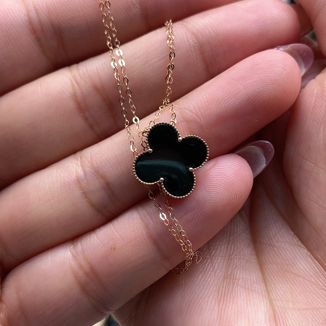 翡翠颈饰18K金镶嵌墨翠