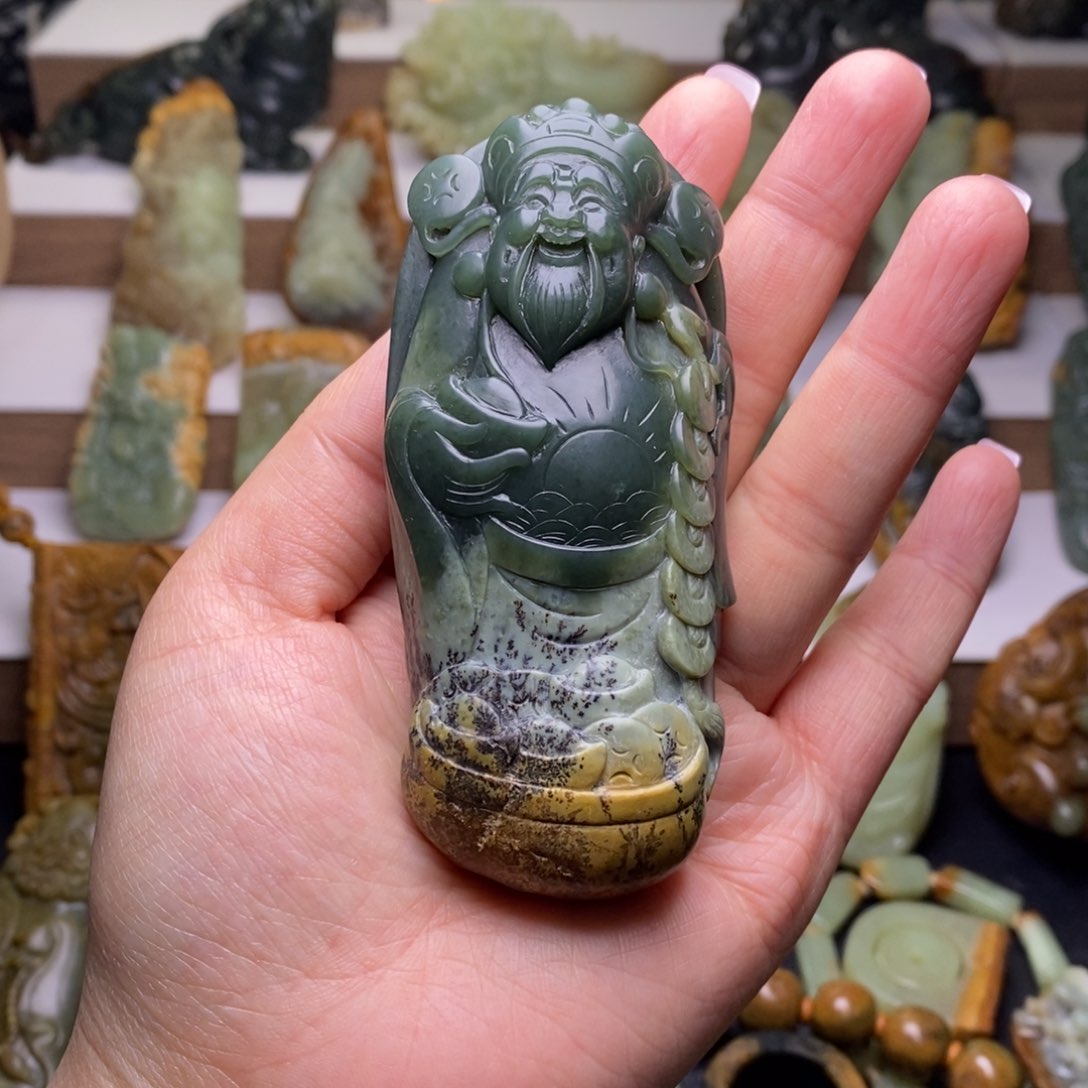 岫岩河磨玉（透闪石质玉）手把未镶嵌