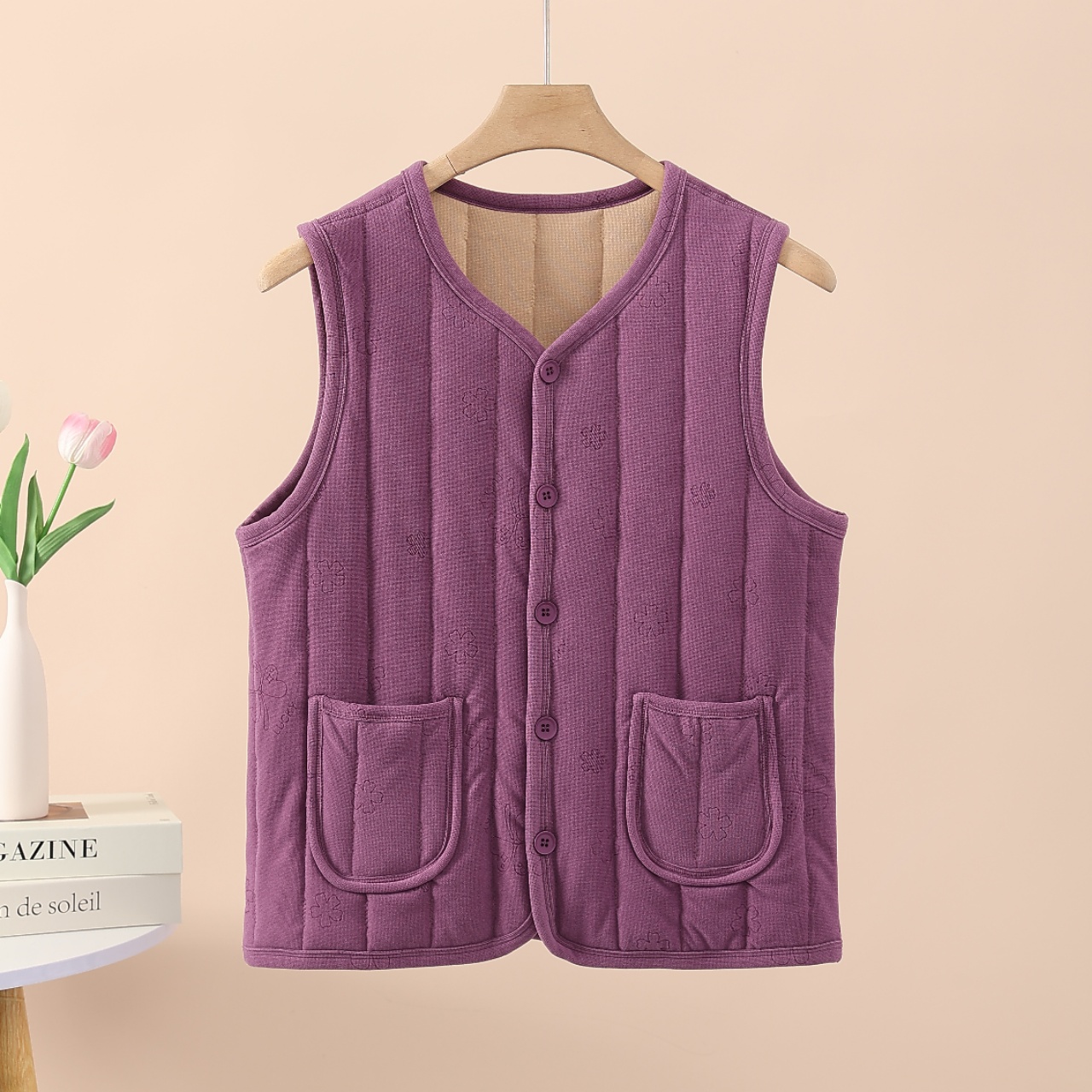  纪凡姬/2523-新款云朵保暖纯色女士加厚马甲