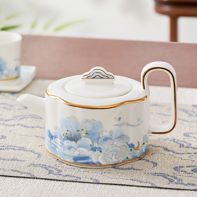 【2-4人用】华光国瓷茶具套装送礼简约款云梨赋茶具11头