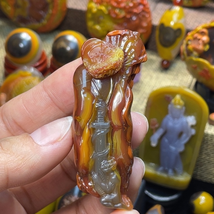 玛瑙/玉髓未镶嵌珠宝奇石北票钟馗特价3888