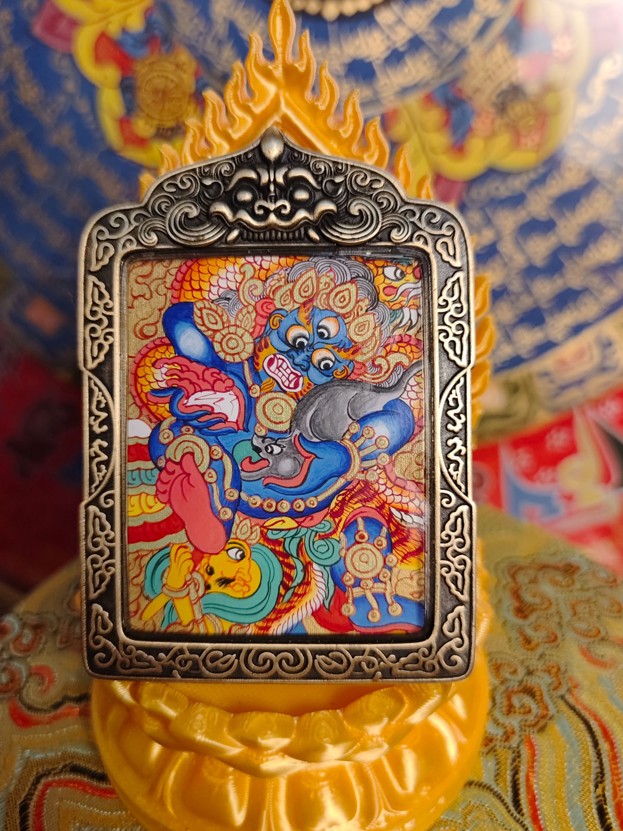 唐卡 黑财神 偏财 踩小人 守护 纯手绘 热贡 非遗