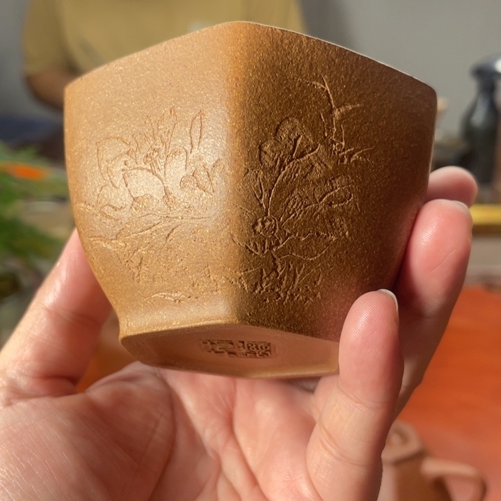 茶壶紫砂黄金段六方主人杯