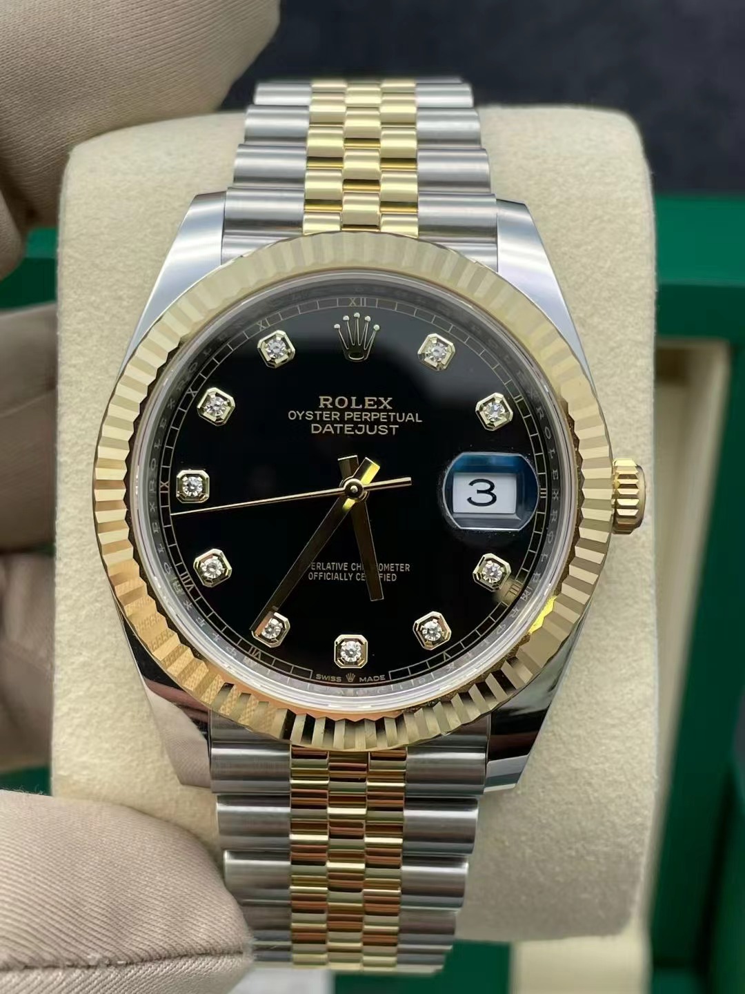 未使用 Rolex/劳力士 杜师傅/自动男/日志/间金黑钻