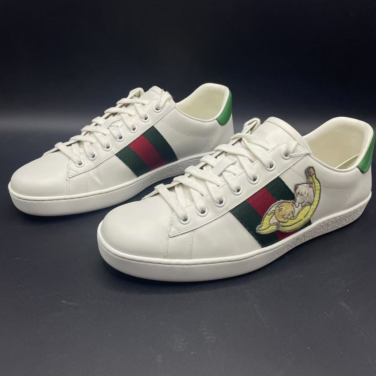 95新 GUCCI/古驰 【聚星好物 】 白色小猫百搭板鞋 41欧码 ca354t